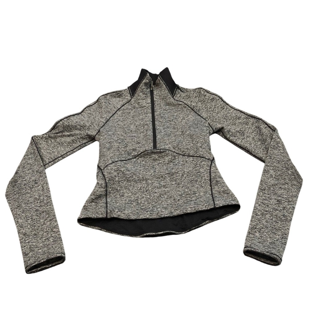 Lululemon Always Alert 1/2 Zip Sz 2 Womens In Heathered Black Gray Athletic